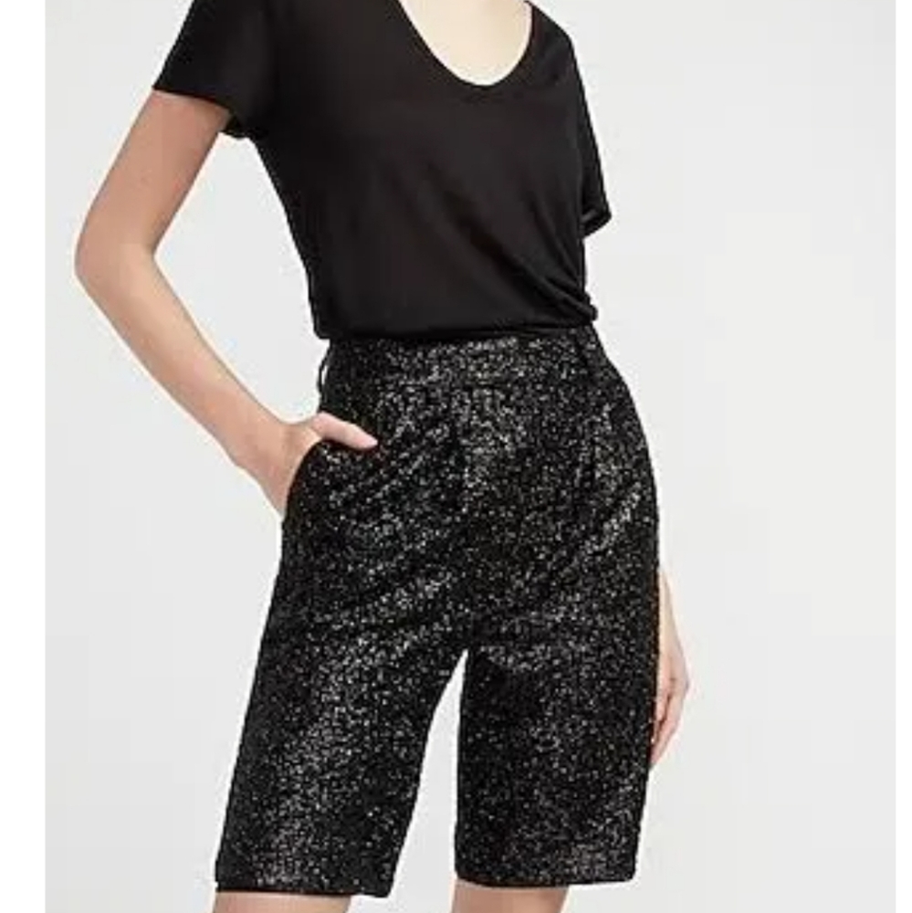 EXPRESS High Waist Sequin Bermudas
